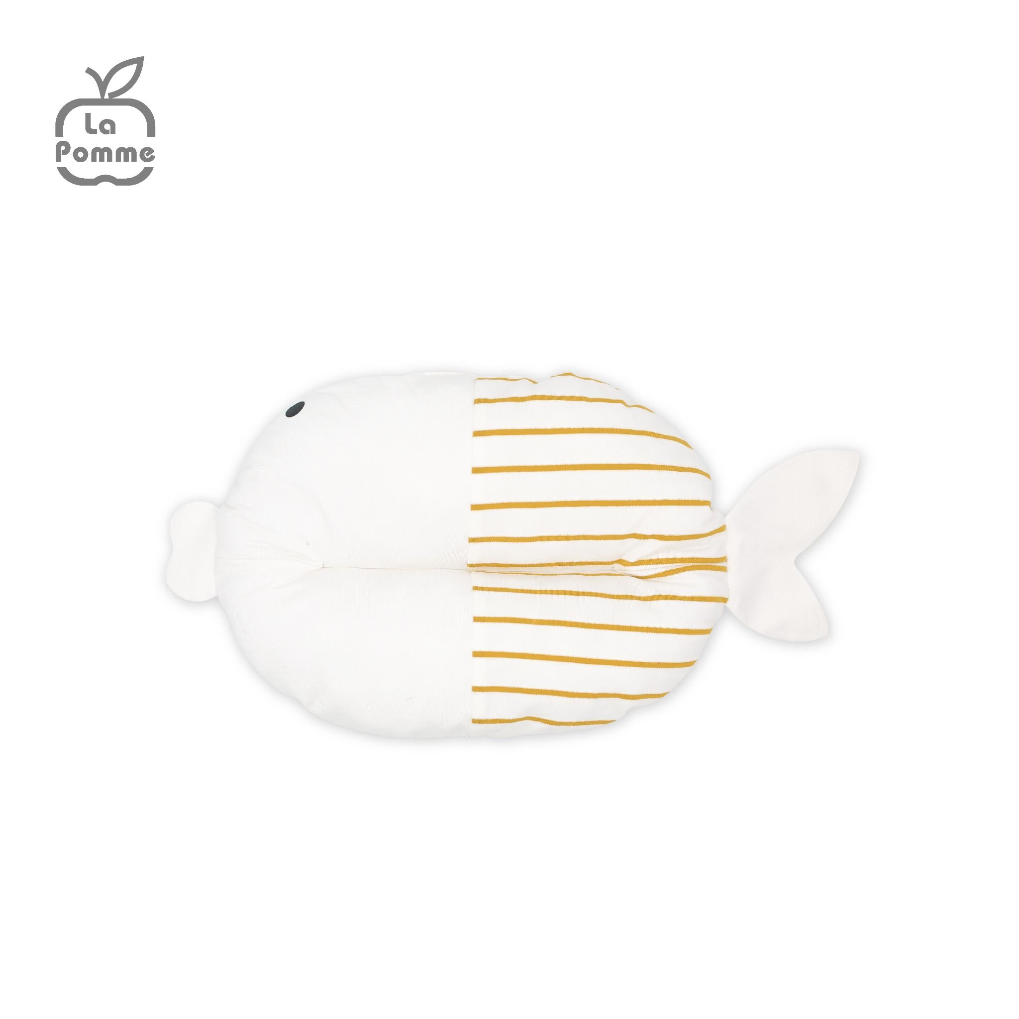  Gối sơ sinh nhân đôi vỏ gối La Pomme Baby Fish - Trắng ghi 