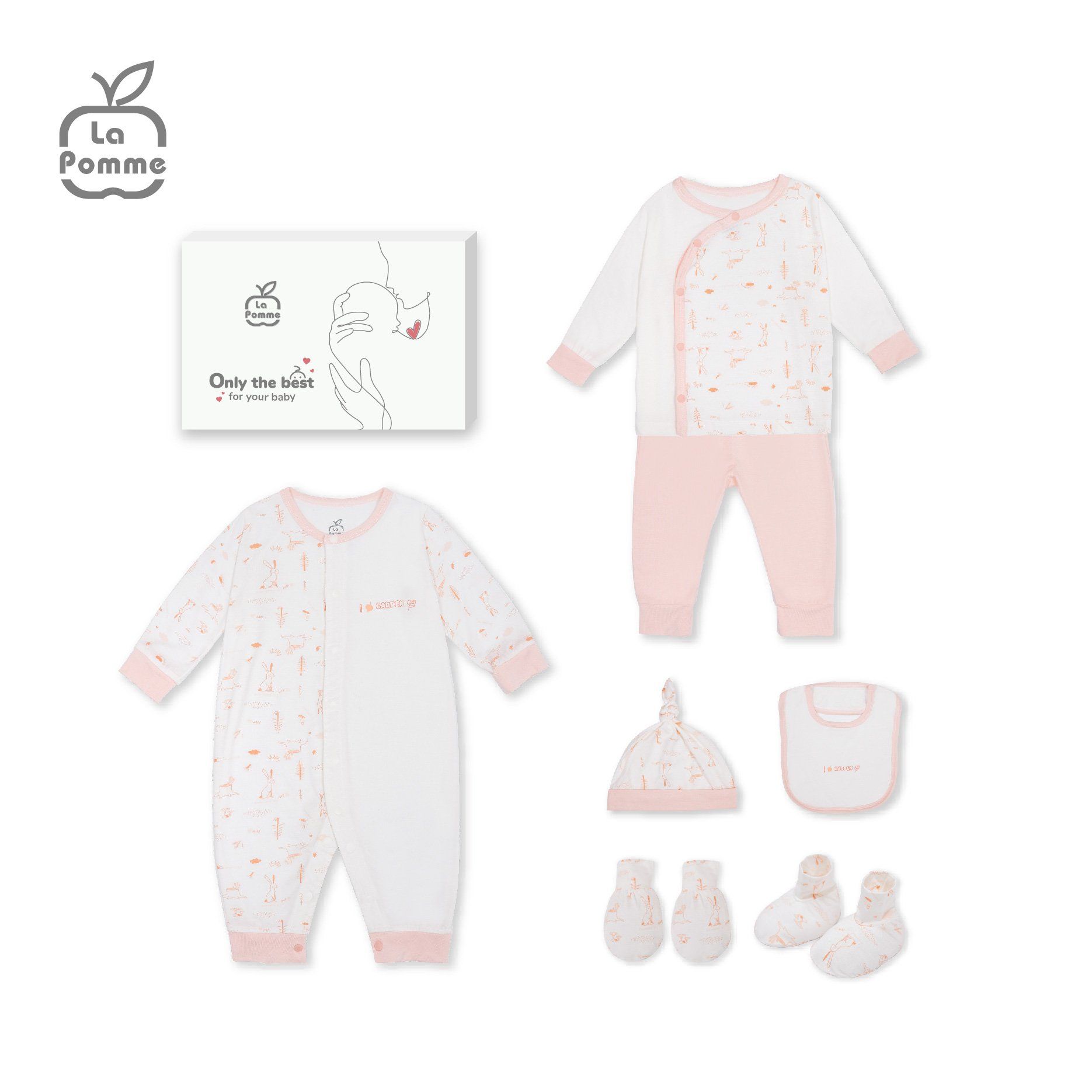 Set quà tặng sơ sinh cao cấp Best for Baby - Hồng
