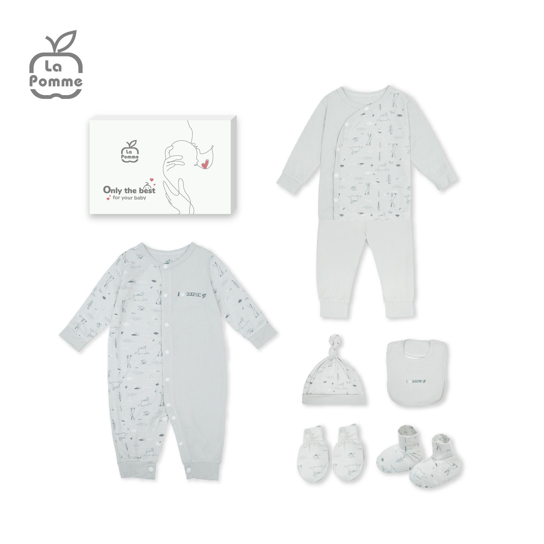 Set quà tặng sơ sinh cao cấp Best for Baby - Ghi