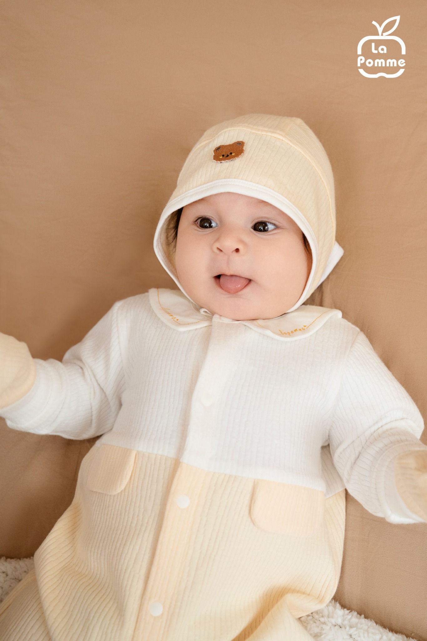 Body dài tay La Pomme dệt vân chìm