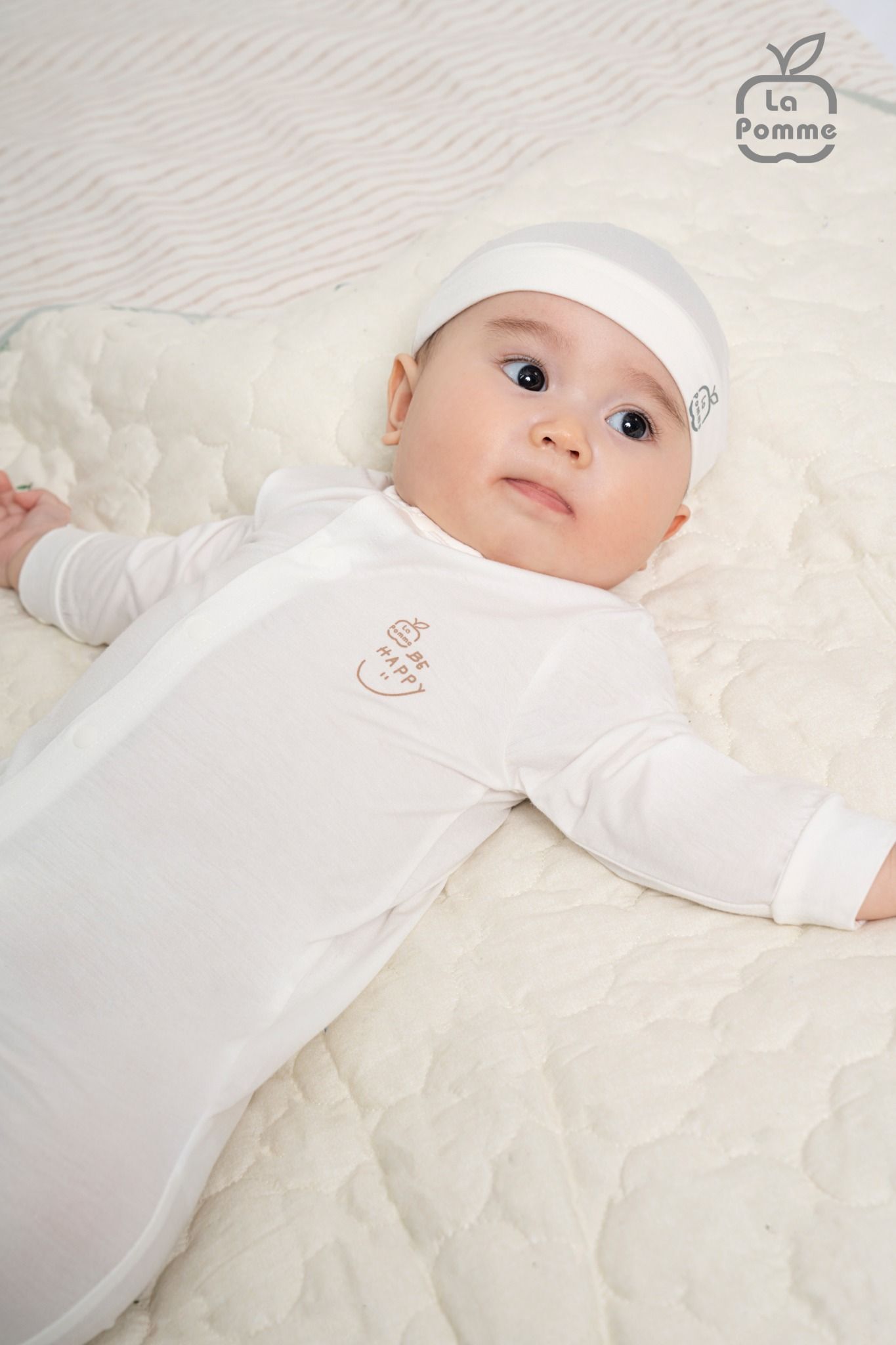 Body dài tay La Pomme huggy - Trắng