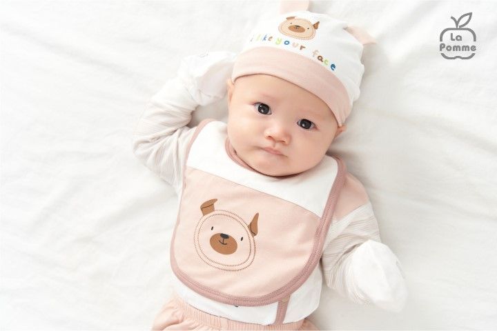 Bộ dài tay La Pomme cúc lệch - Kẻ Nâu