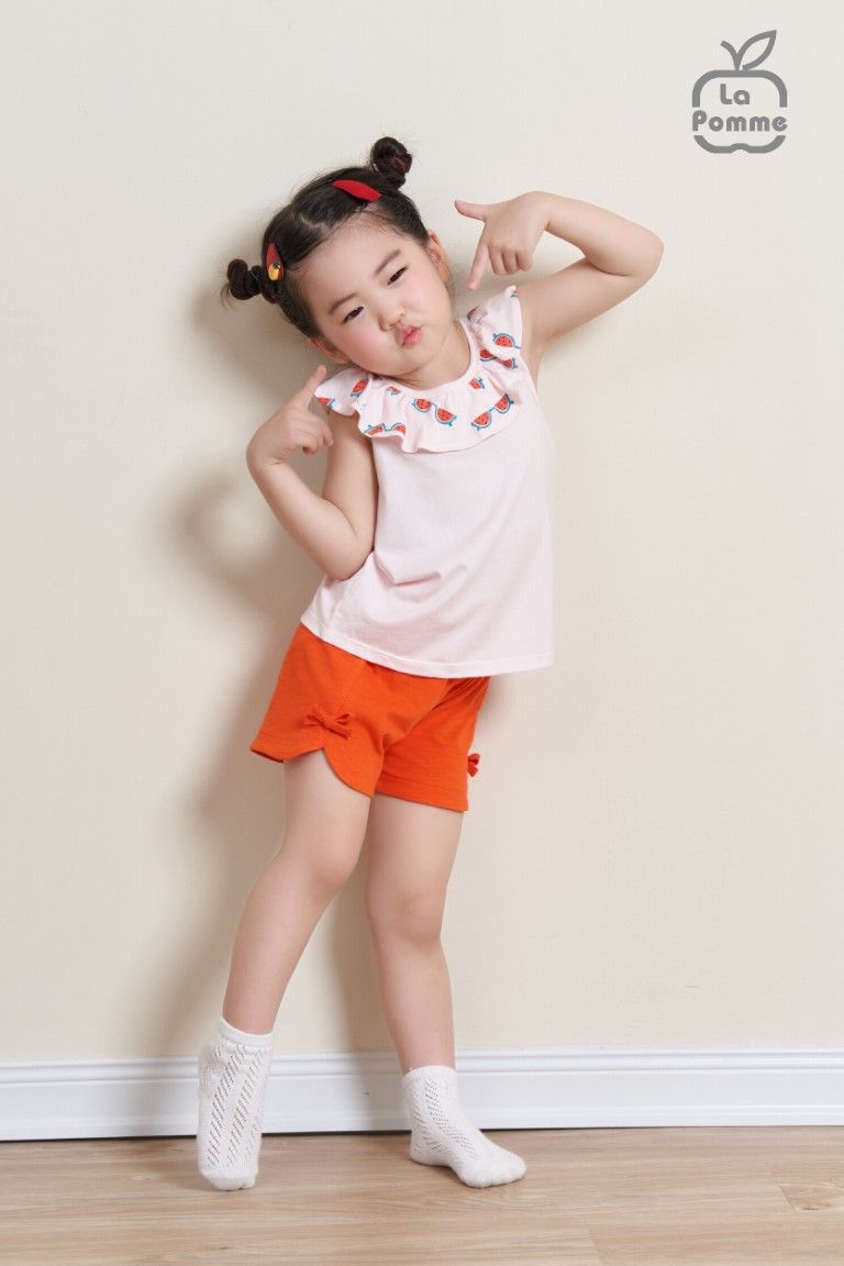 Bộ cộc tay La Pomme Baby Girl - Trắng