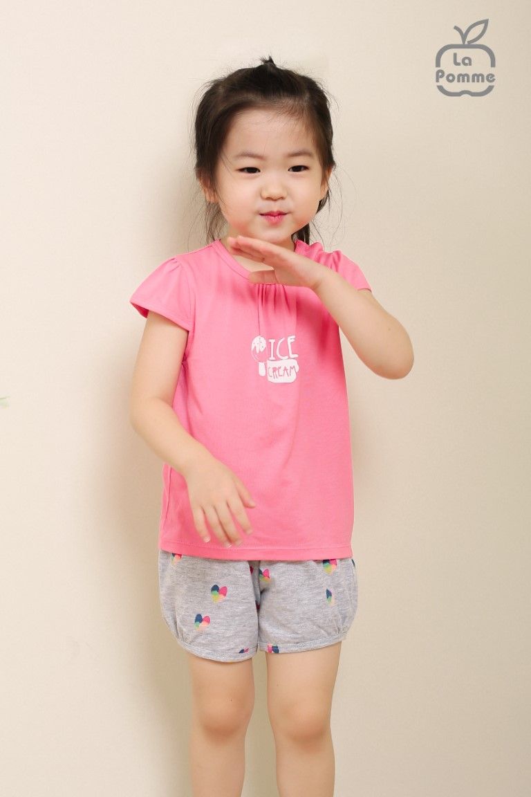 Bộ cộc tay La Pomme Baby Ice cream - Hồng