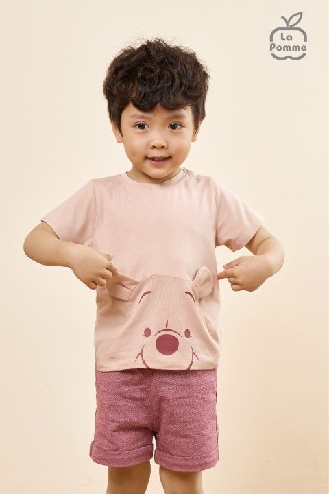 Bộ cộc tay La Pomme người bạn Gấu Pooh - Nâu