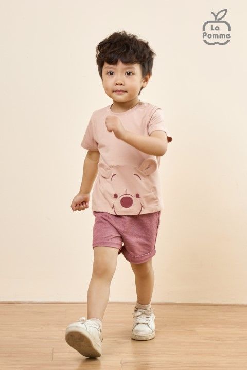Bộ cộc tay La Pomme người bạn Gấu Pooh - Nâu