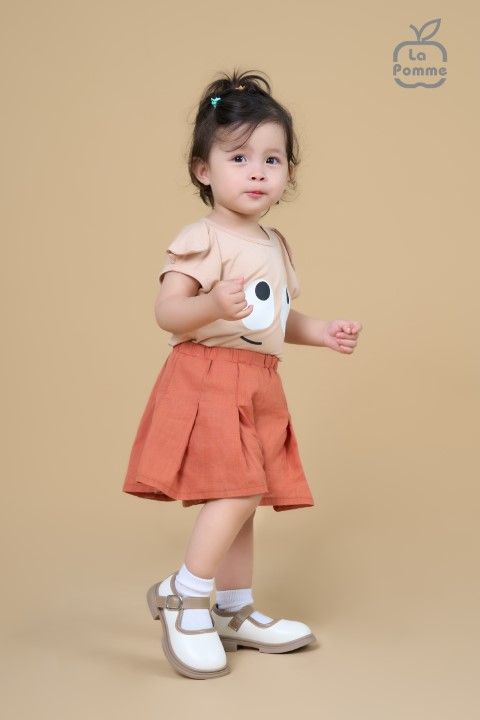 Bộ cộc tay La Pomme giả váy Sparkling Eyes - Trắng