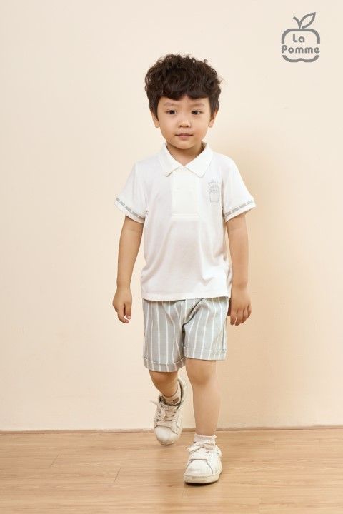 Bộ cộc tay La Pomme nhím ú oà - Trắng