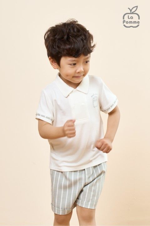 Bộ cộc tay La Pomme nhím ú oà - Trắng