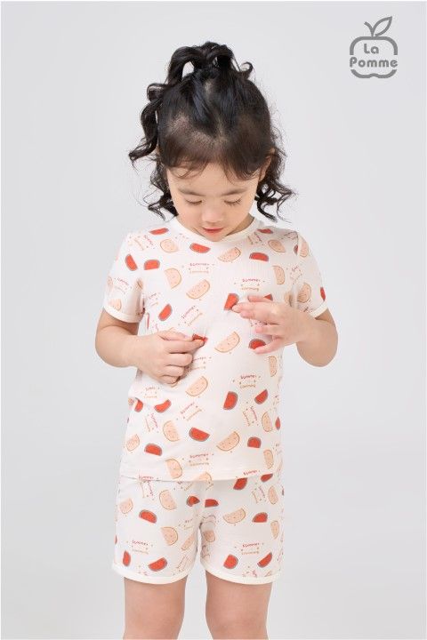 Bộ cộc tay La Pomme Sweet Pattern - Dưa hấu