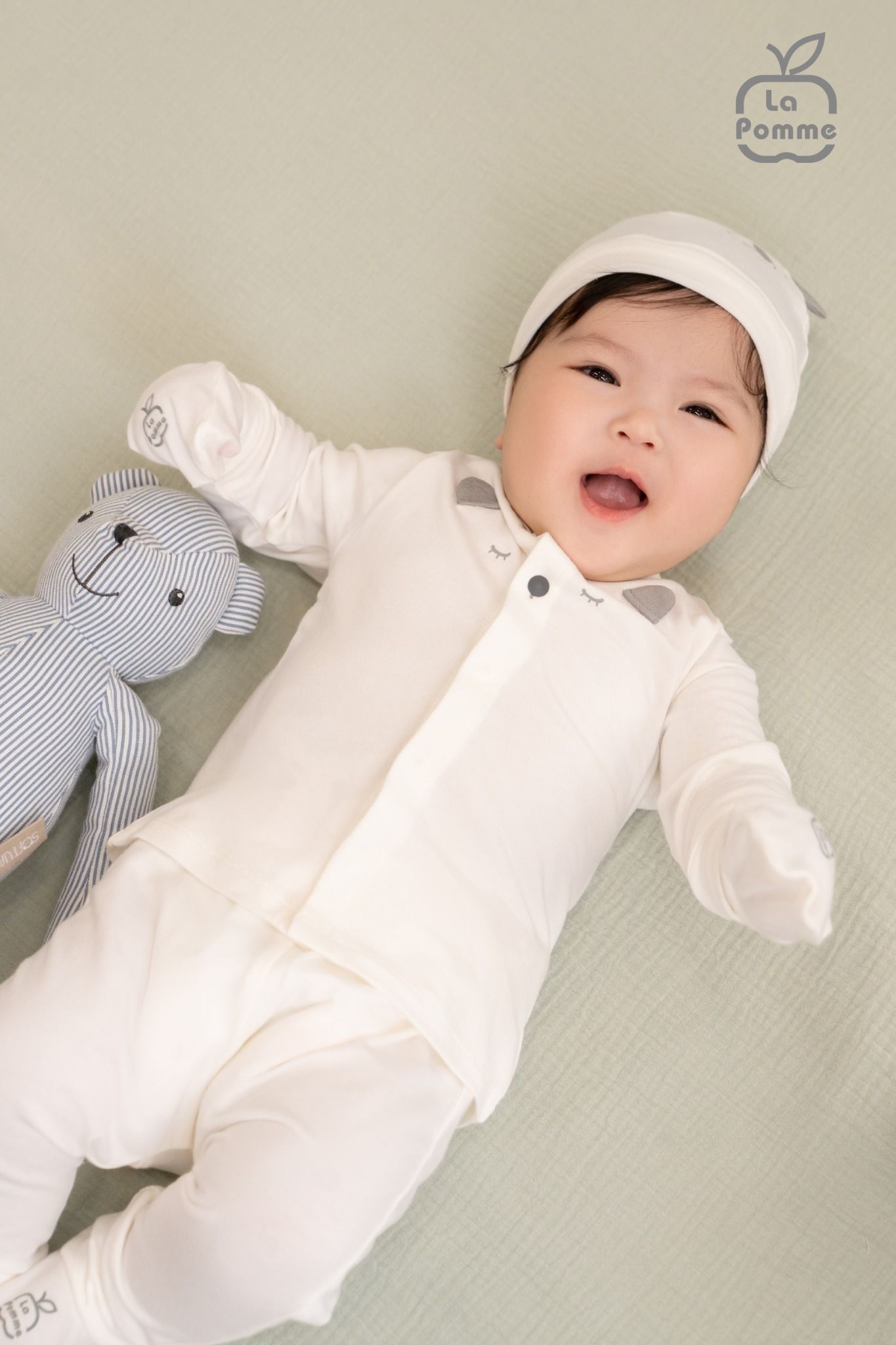 Set bao tay bao chân La Pomme Gấu tai rời