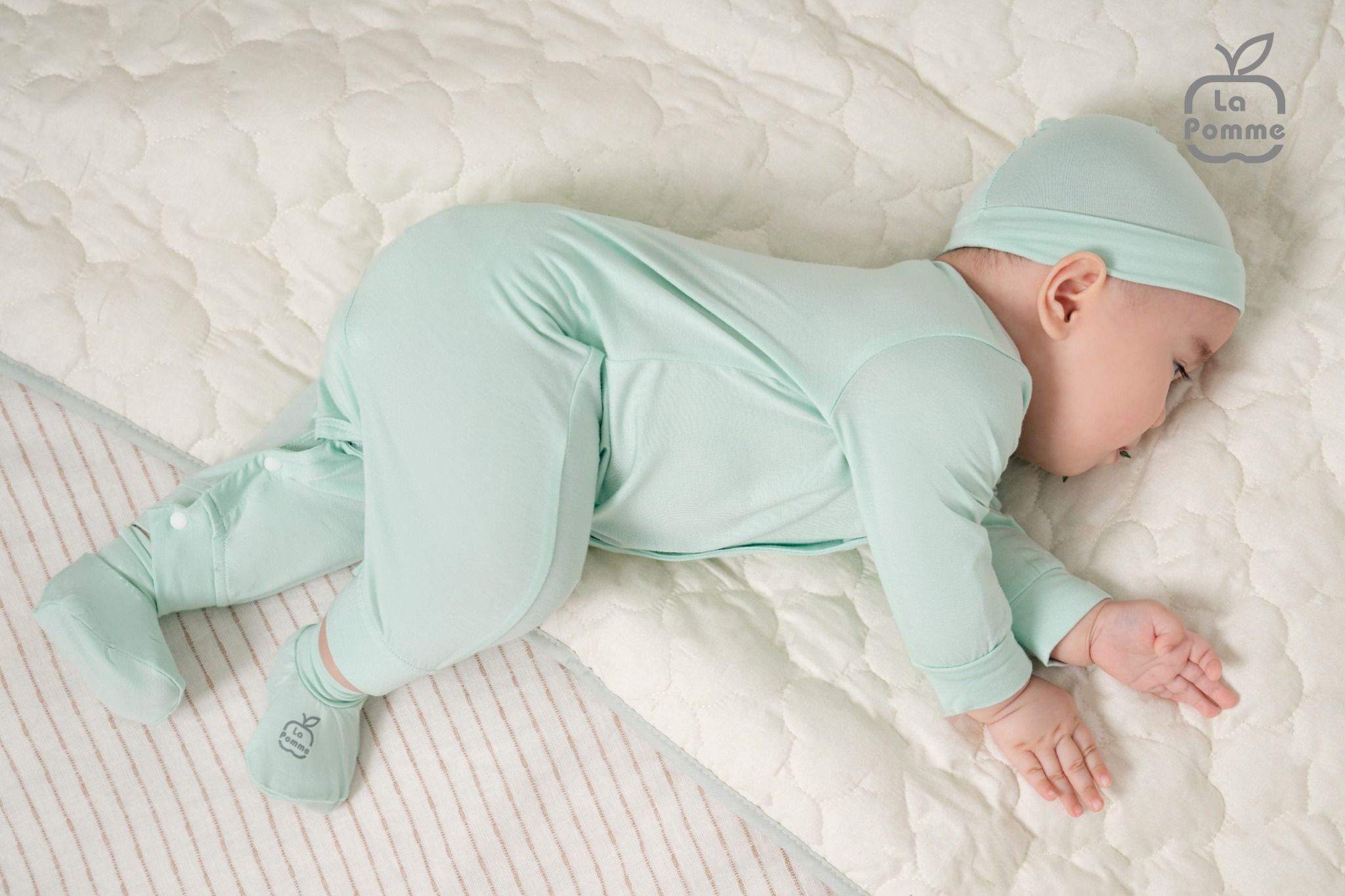 Body dài tay La Pomme huggy - Trắng
