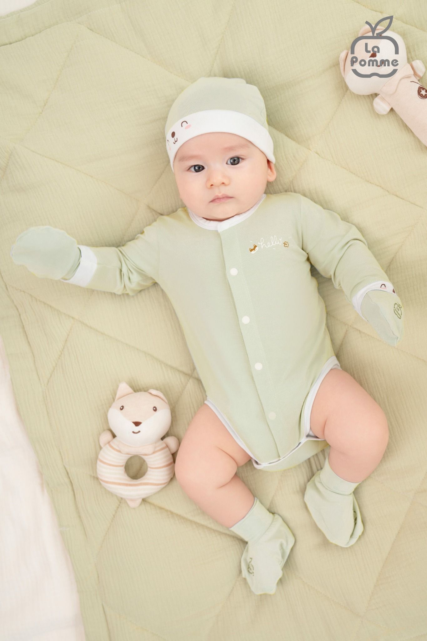 Set bao tay bao chân sơ sinh La Pomme Cáo tinh nghịch