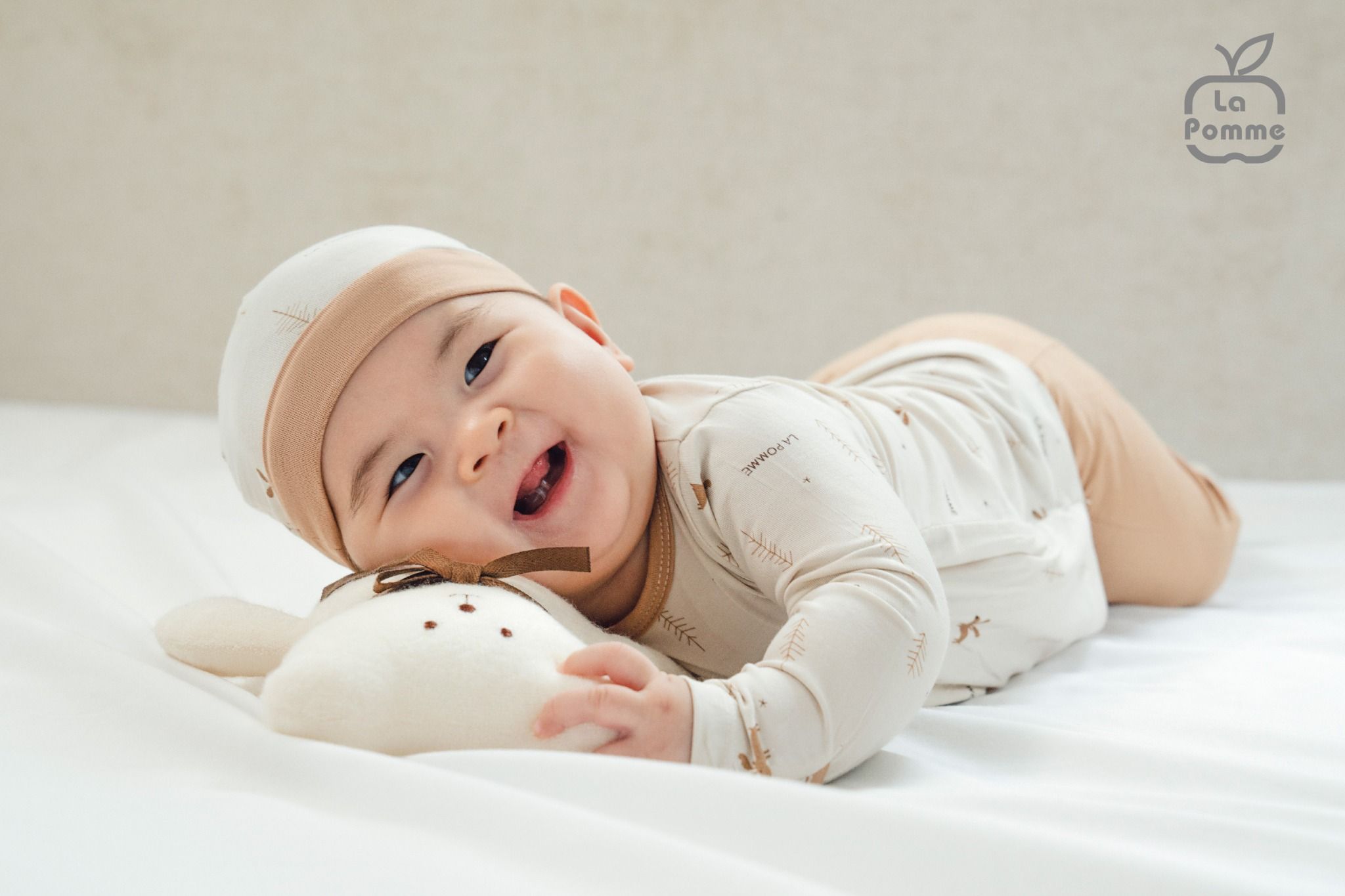 Bộ dài tay La Pomme cúc lệch Hươu nhỏ