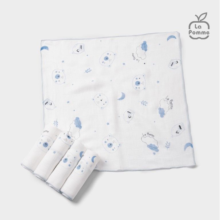 K001 Set 5 Khăn sữa sợi tre lụa La Pomme phối màu (30x30cm)