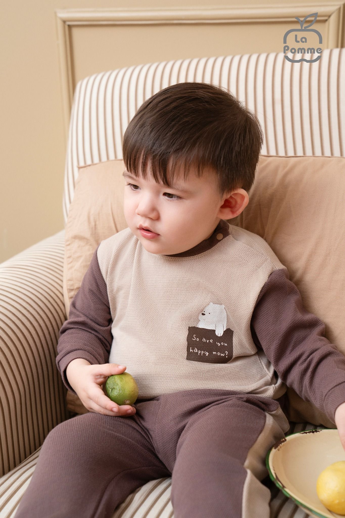 Bộ dài tay La Pomme Happy Bear
