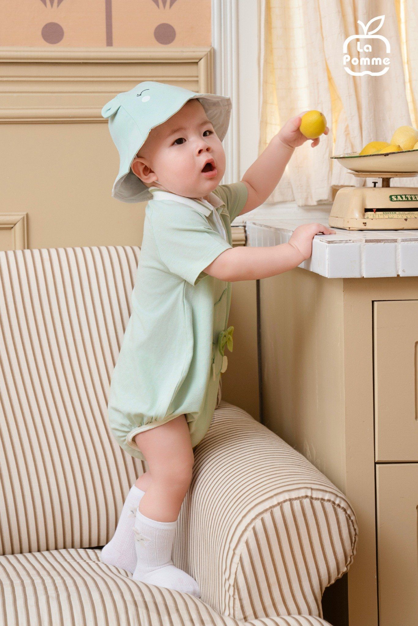 Body cộc tay La Pomme Thỏ nơ dễ thương