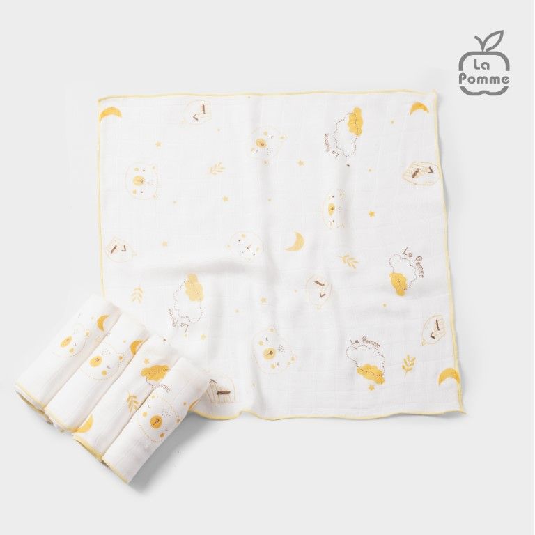 K001 Set 5 Khăn sữa sợi tre lụa La Pomme phối màu (30x30cm)