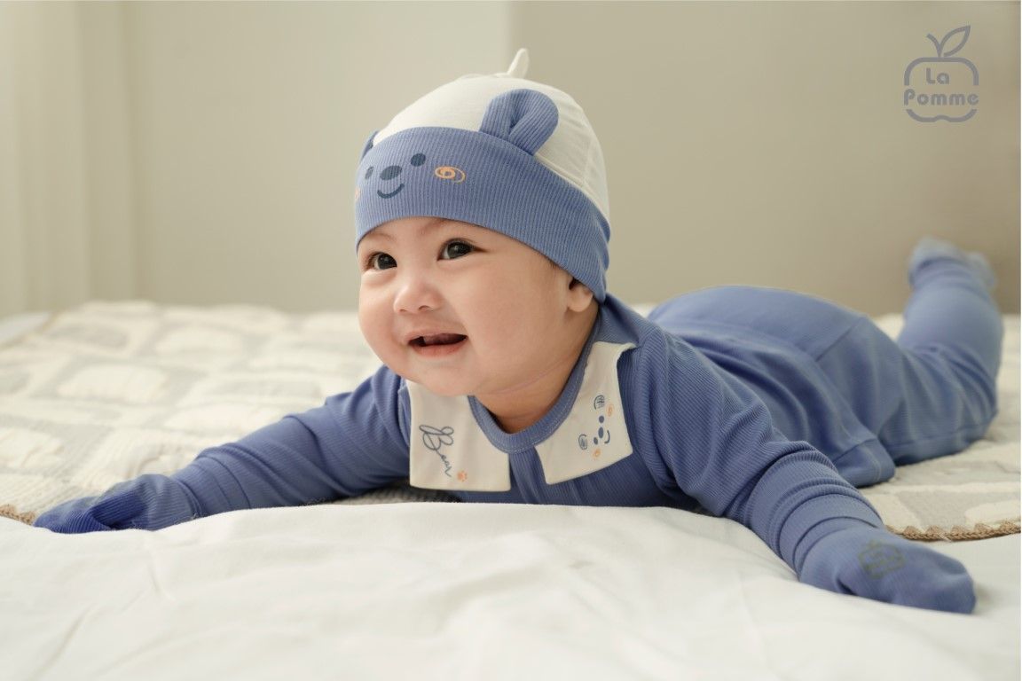Bộ dài tay La Pomme cúc lệch hoạ tiết đáng yêu