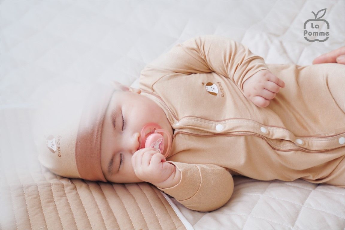 Body dài tay La Pomme baby kisses - Tím