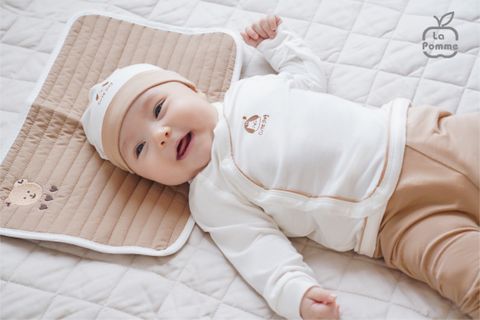  Bộ dài tay La Pomme cúc lệch baby kisses - Be 