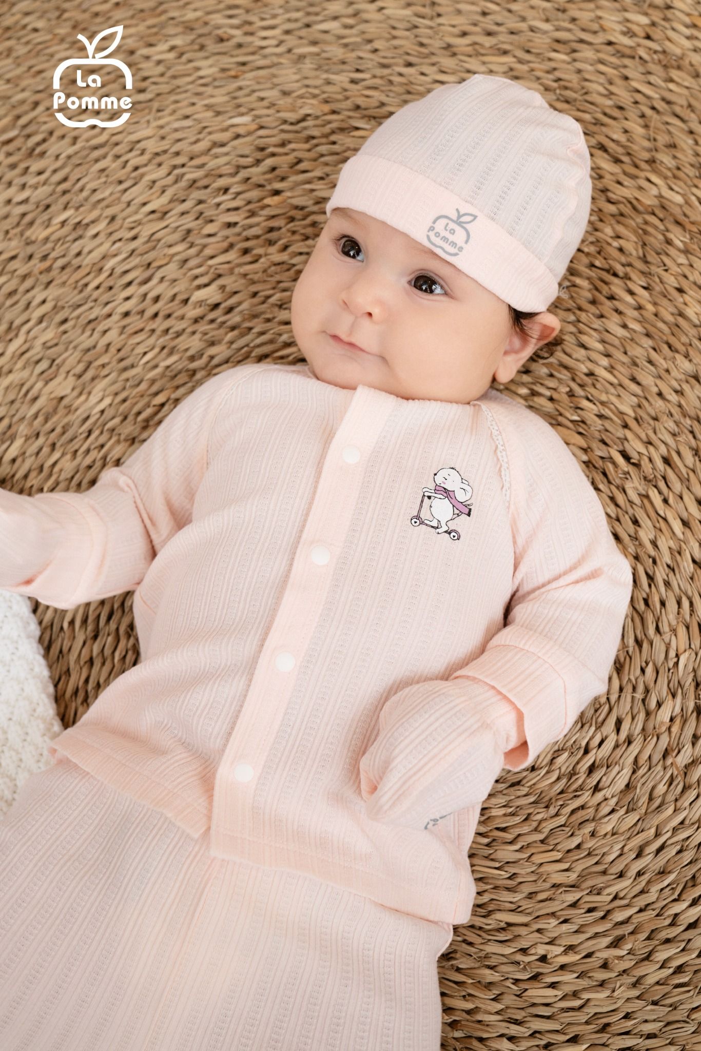 Bộ tay dài cúc giữa La Pomme in thú ngộ nghĩnh