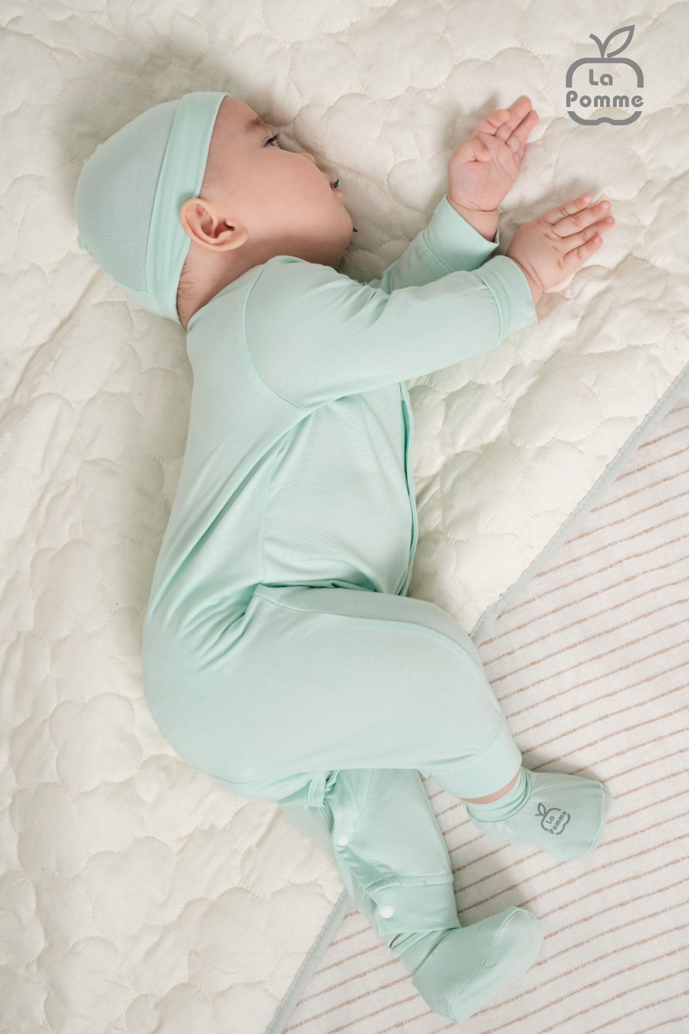 Body dài tay La Pomme huggy - Trắng