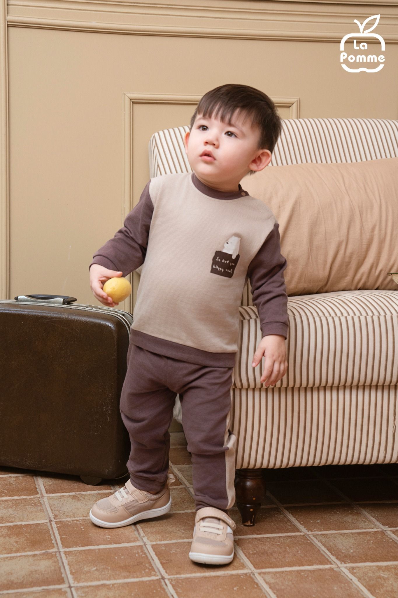 Bộ dài tay La Pomme Happy Bear