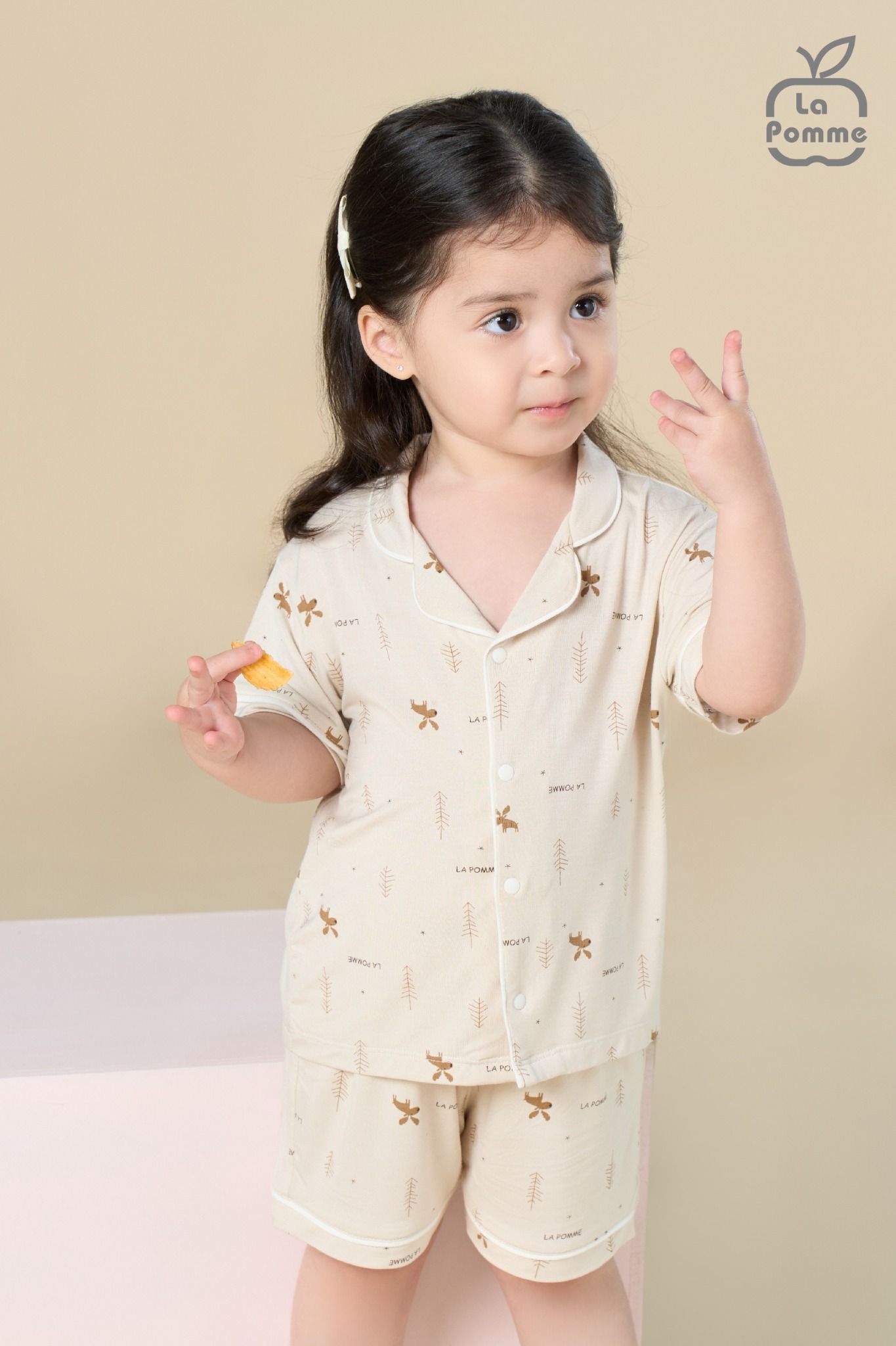 Bộ cộc tay Pyjama La Pomme Hươu nhỏ