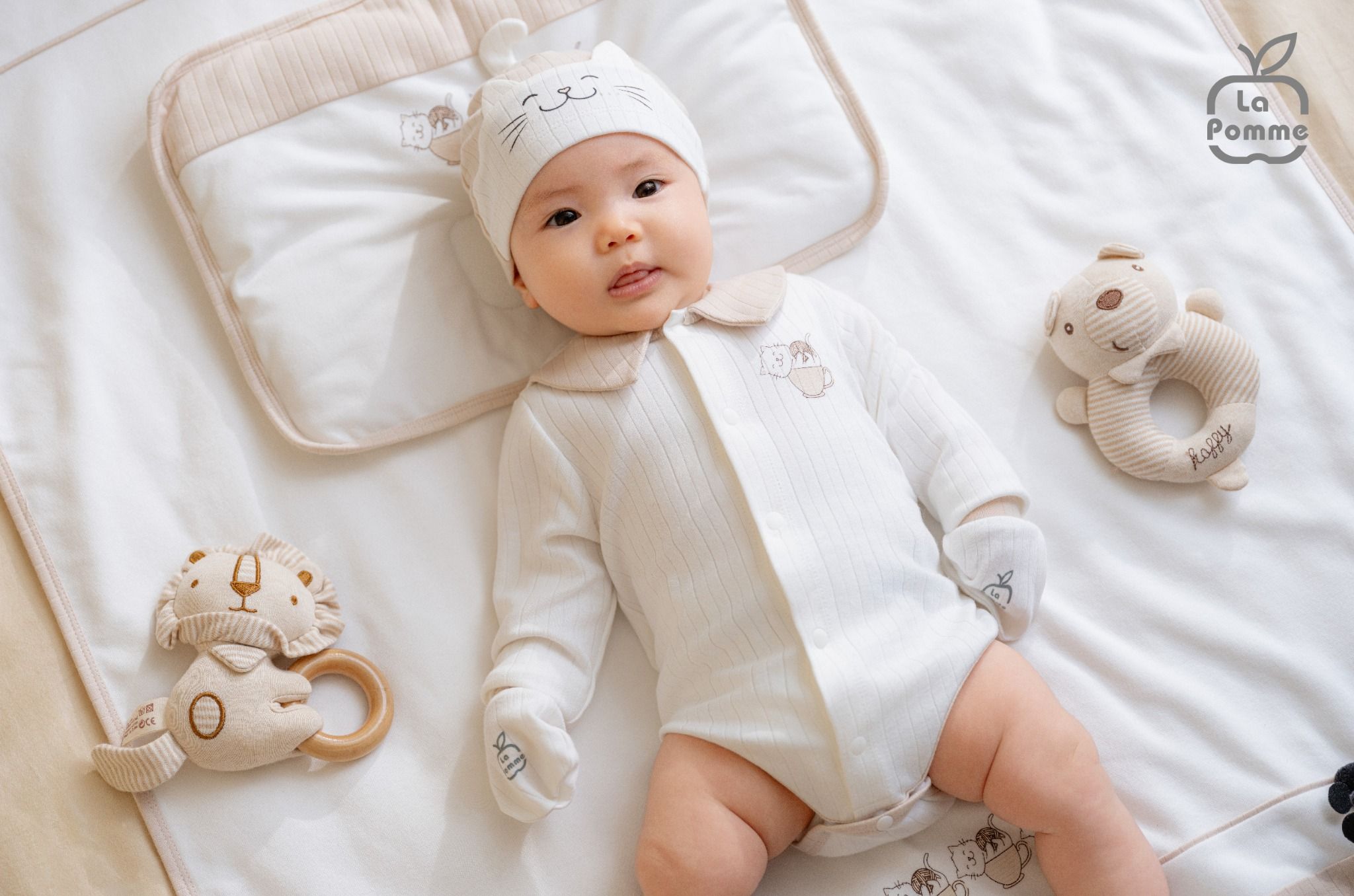 Body chip dài tay La Pomme mèo con ngộ nghĩnh