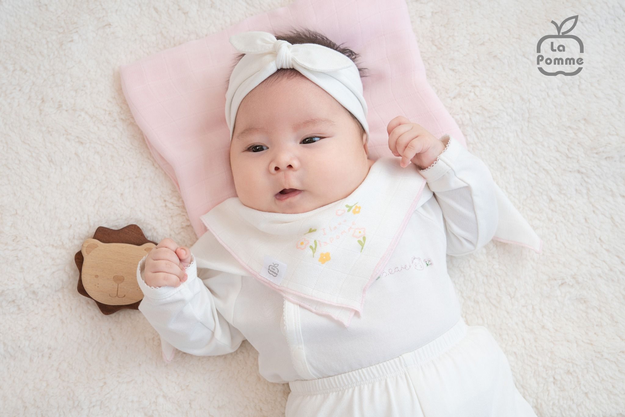 Set 3 Khăn đa năng sợi tre lụa La Pomme mix hoạ tiết