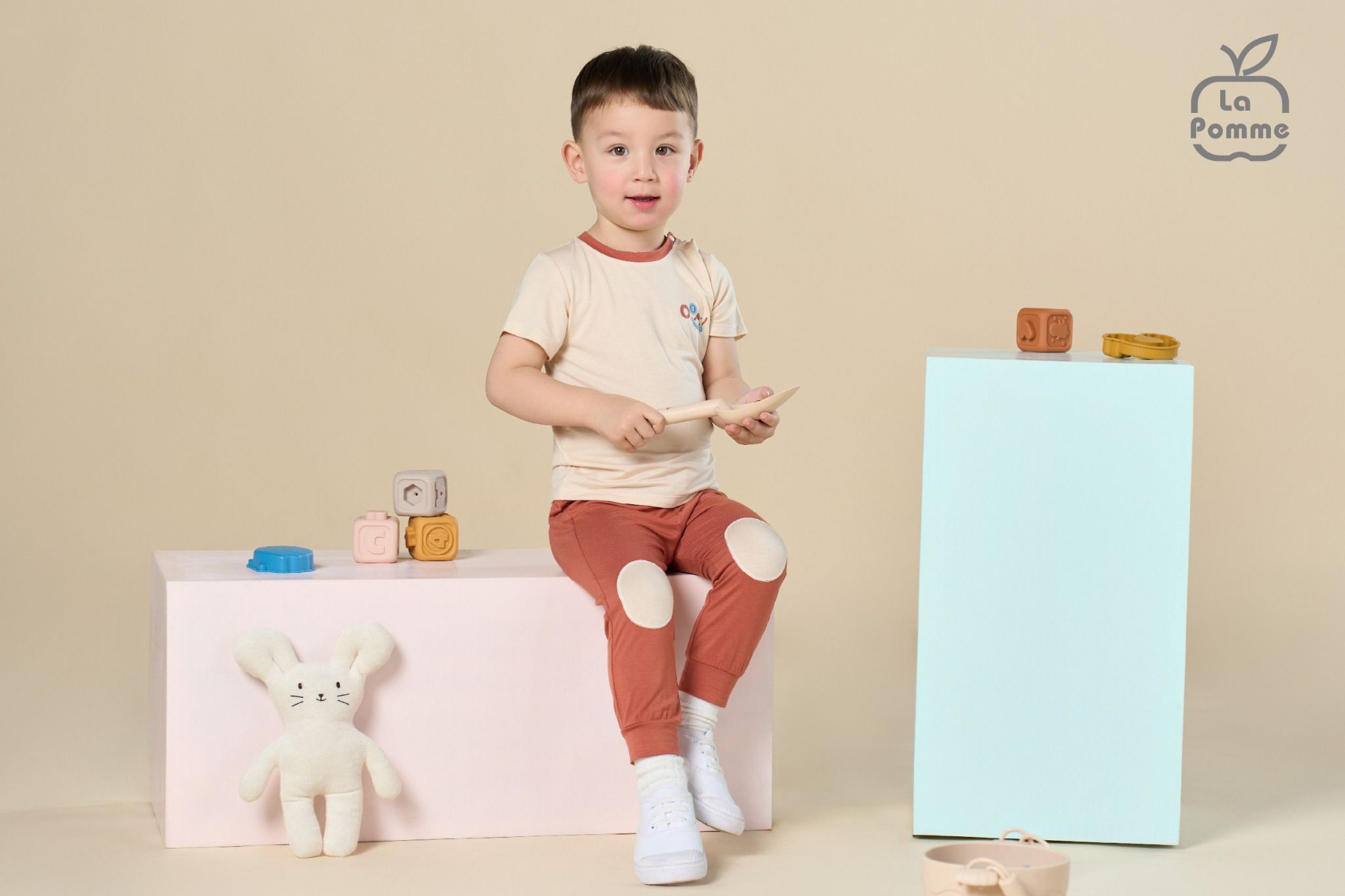 Bộ cộc tay quần dài La Pomme Xin chào sư tử