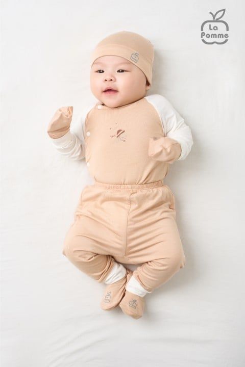 Bộ Dài Tay La Pomme Cúc lệch Puppy - Be 2