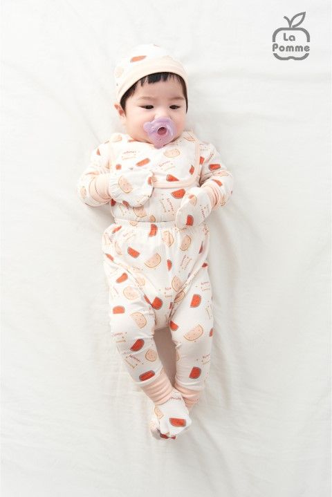 Set bao tay bao chân La Pomme Watermelon - Trắng Hồng