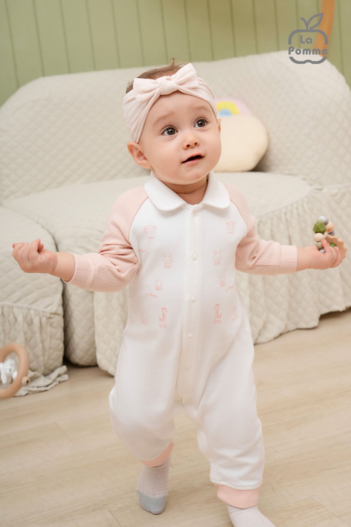 Băng đô sơ sinh La Pomme hoạ tiết