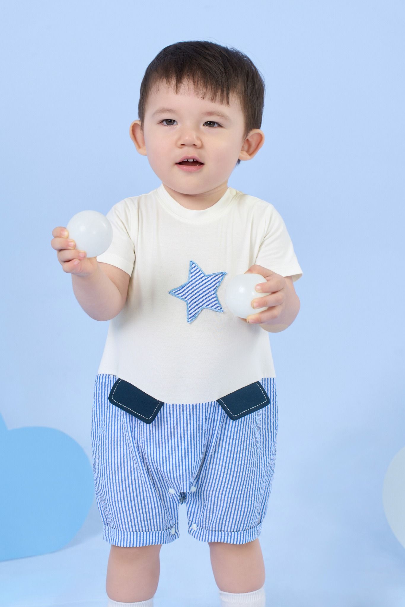 Bộ body liền cộc tay La Pomme in hoạ tiết