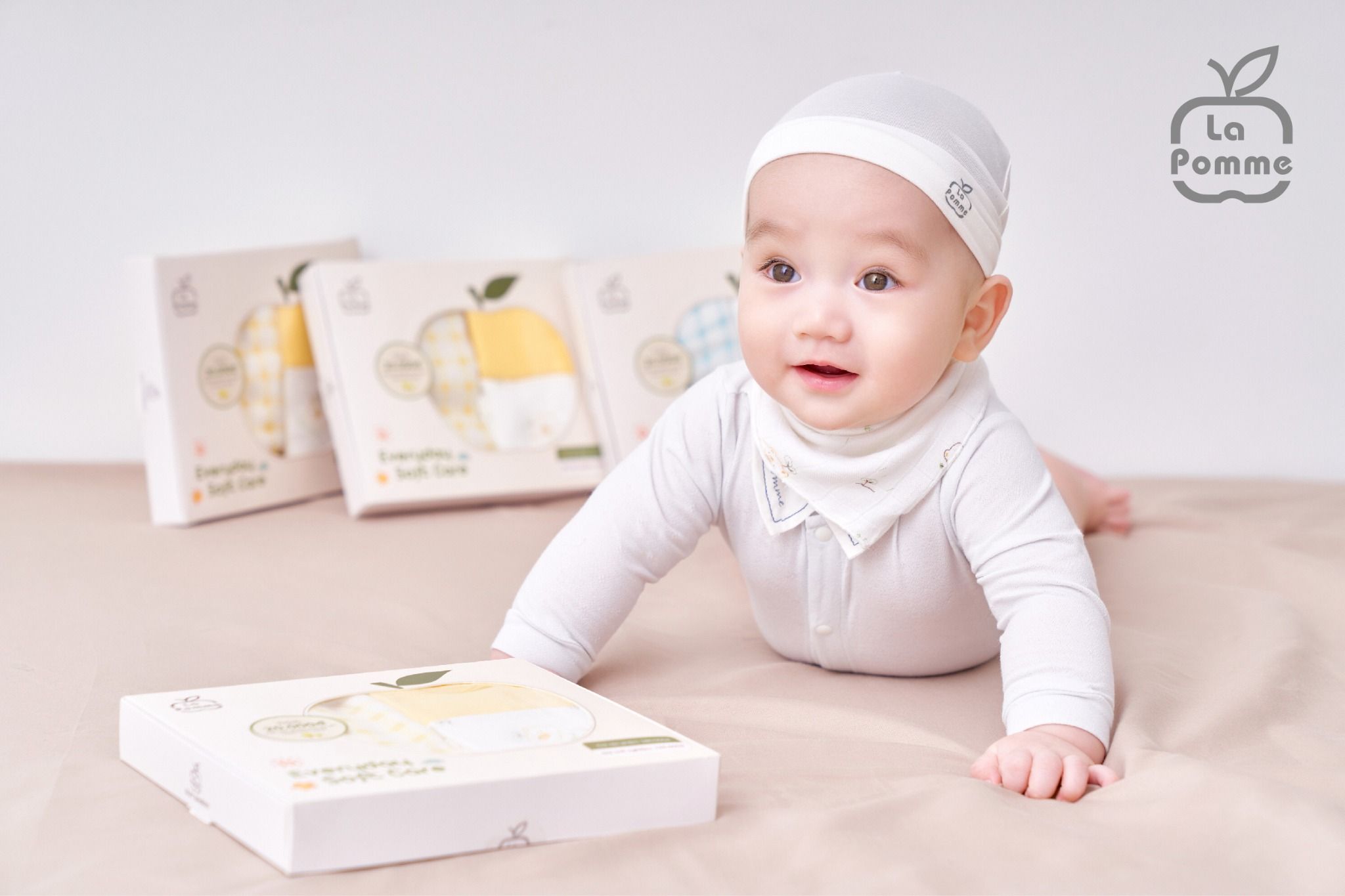 Hộp trải nghiệm 3 khăn sợi tre lụa La Pomme Everyday Soft Care