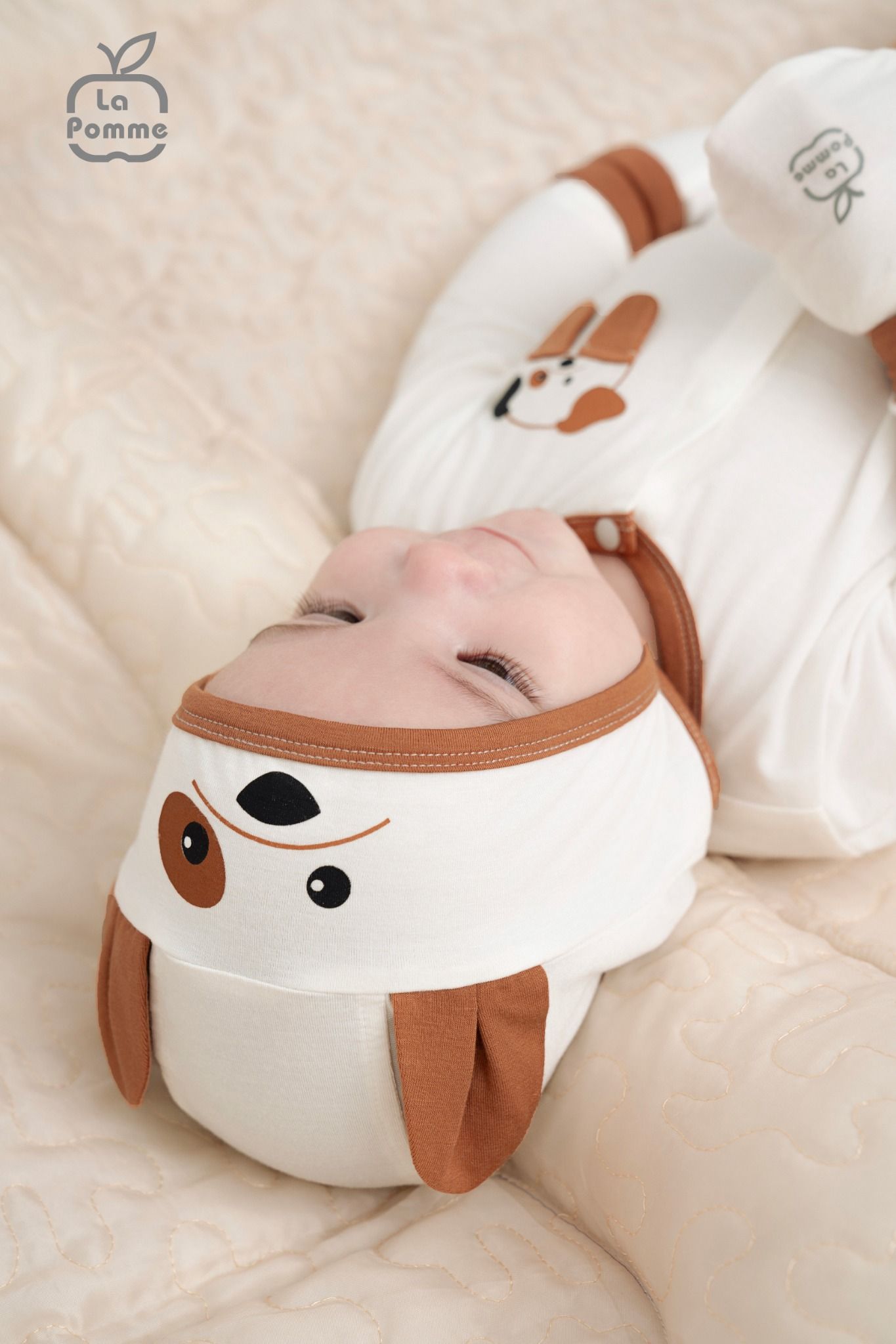 Bộ dài tay La Pomme cúc thẳng Chó đốm