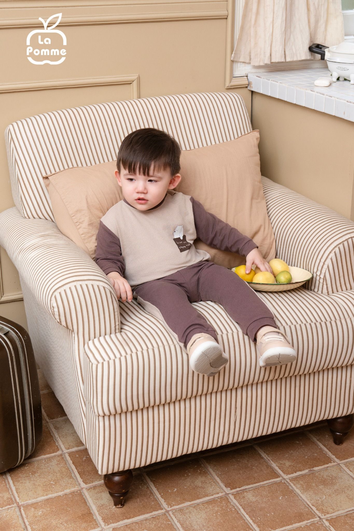 Bộ dài tay La Pomme Happy Bear