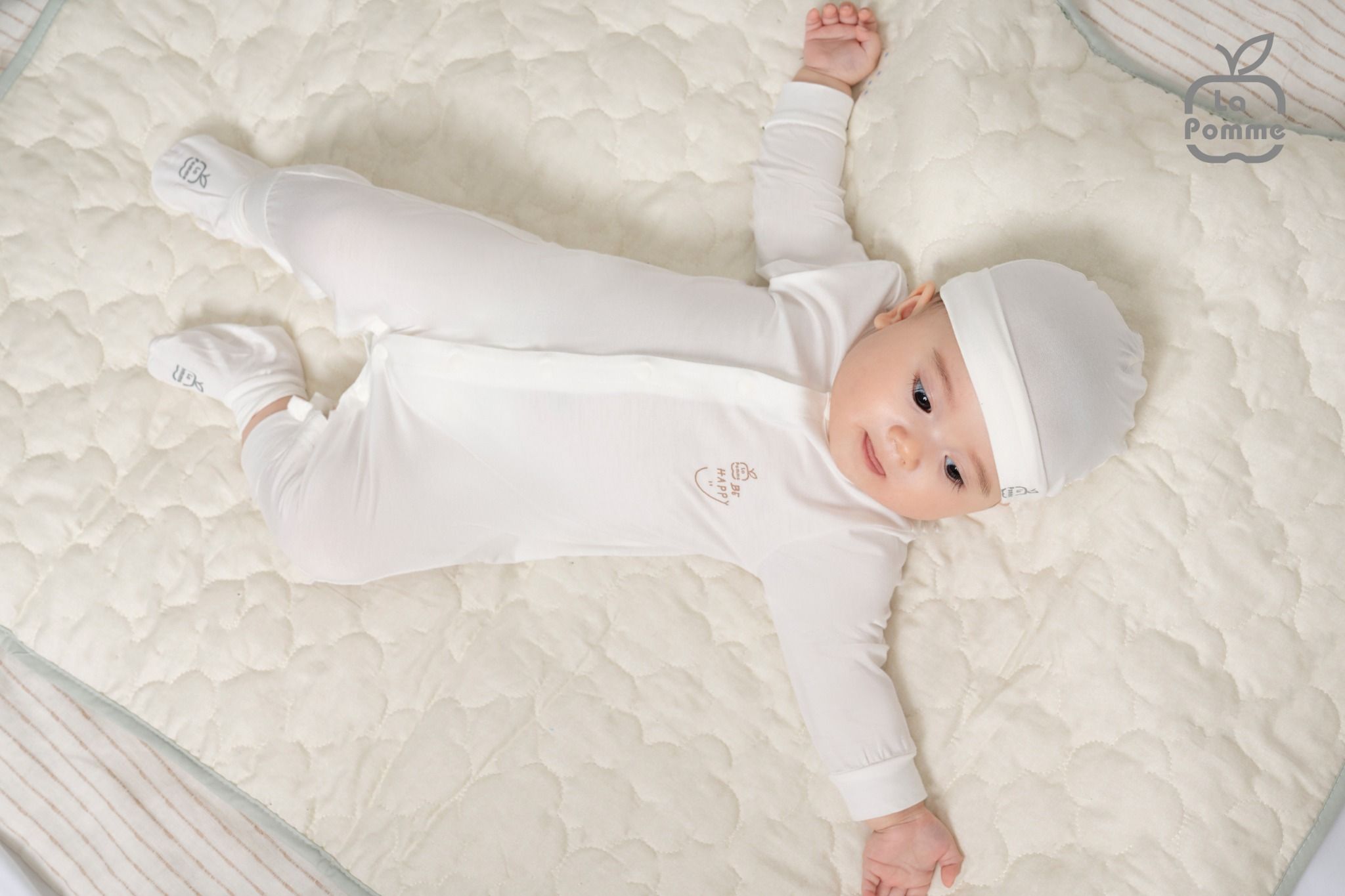 Body dài tay La Pomme huggy - Trắng