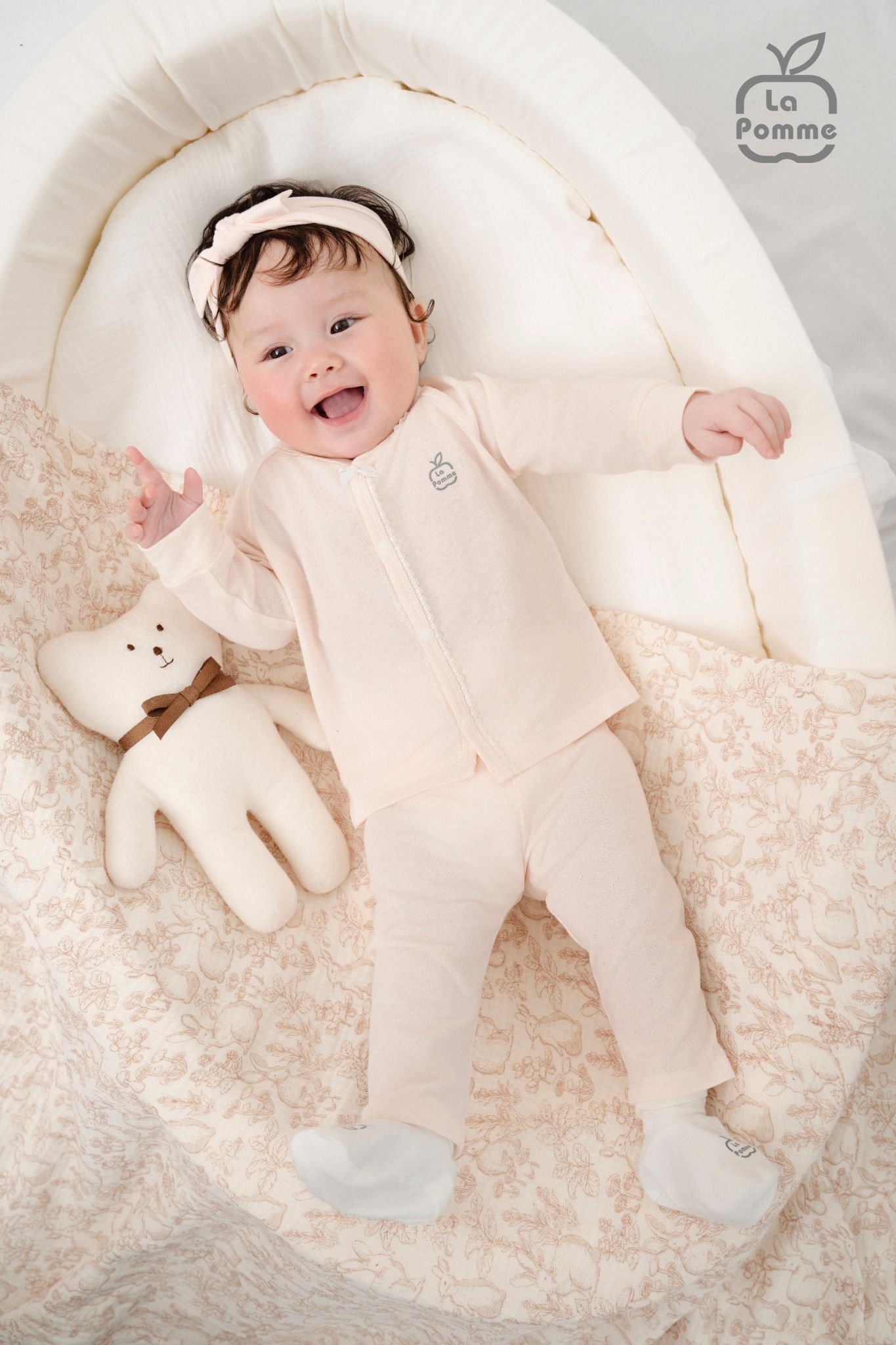 Set Dài tay La Pomme cúc thẳng sticker