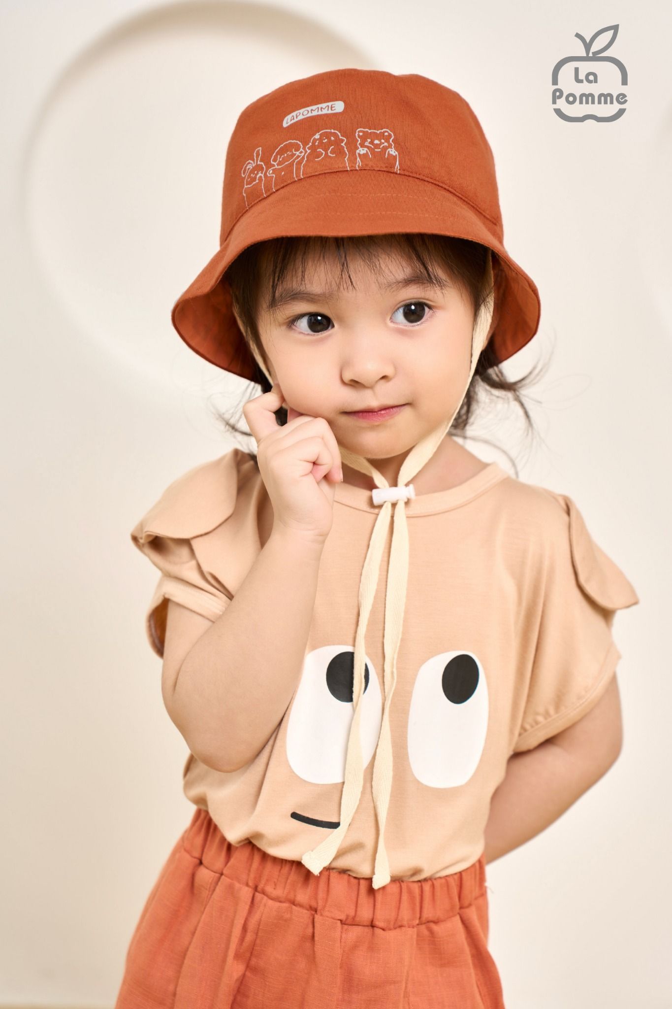 Mũ vành La Pomme Cute Animals - Ghi Nâu
