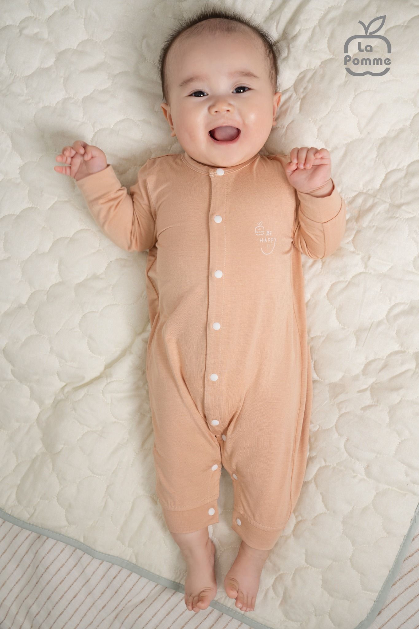 Body dài tay La Pomme huggy - Trắng