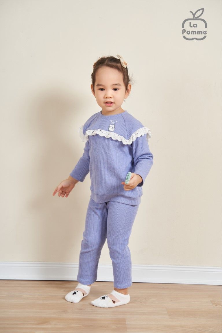 Bộ dài tay La Pomme Mèo Billy quàng khăn
