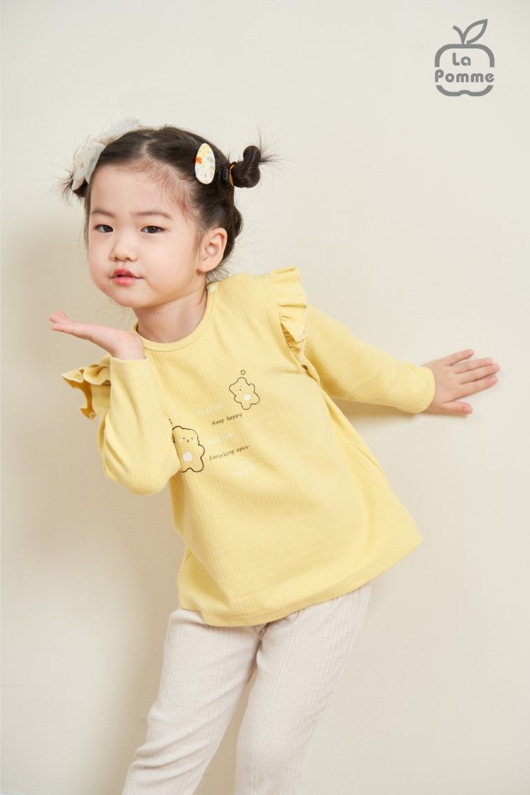Bộ dài tay La Pomme Gấu trắng chụp hình