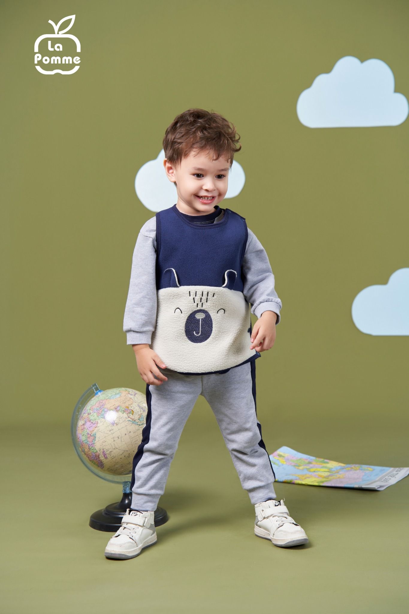 Áo Gile Fur La Pomme Baby Bear - Hồng