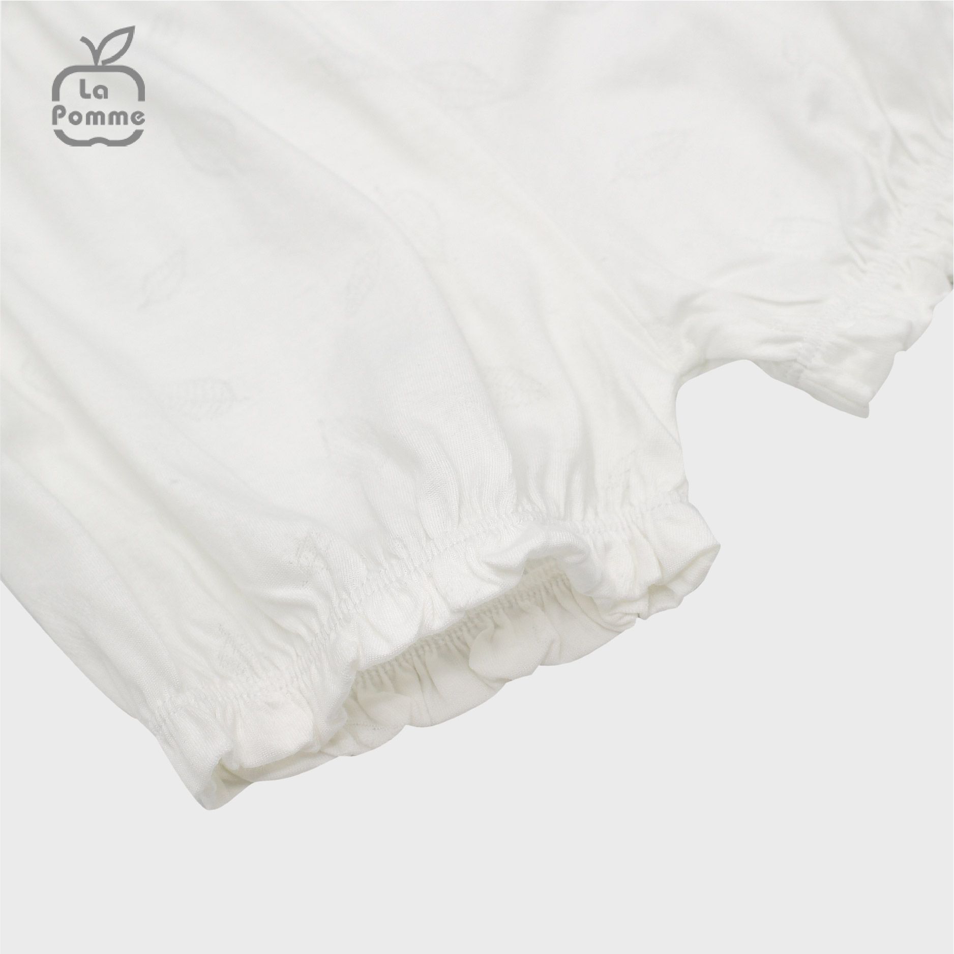 AS004 Bộ ba lỗ La Pomme thêu ren - Trắng