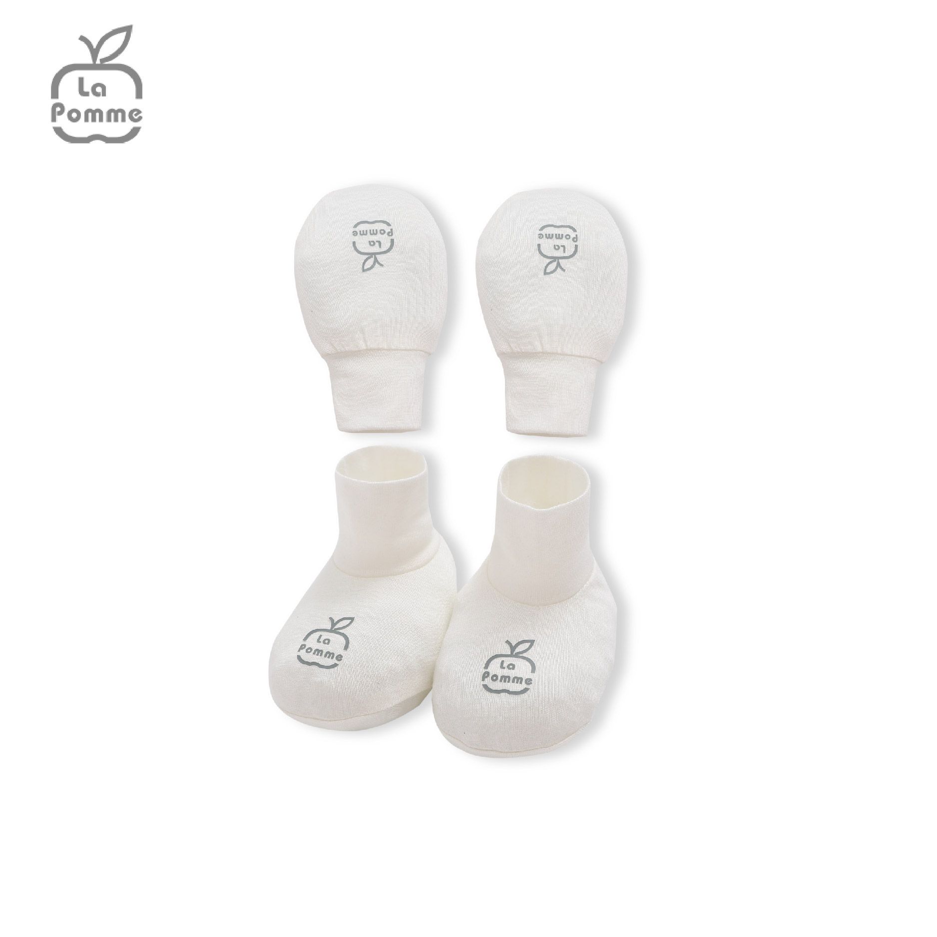 Set bao tay bao chân La Pomme Tiger Cub - Trắng