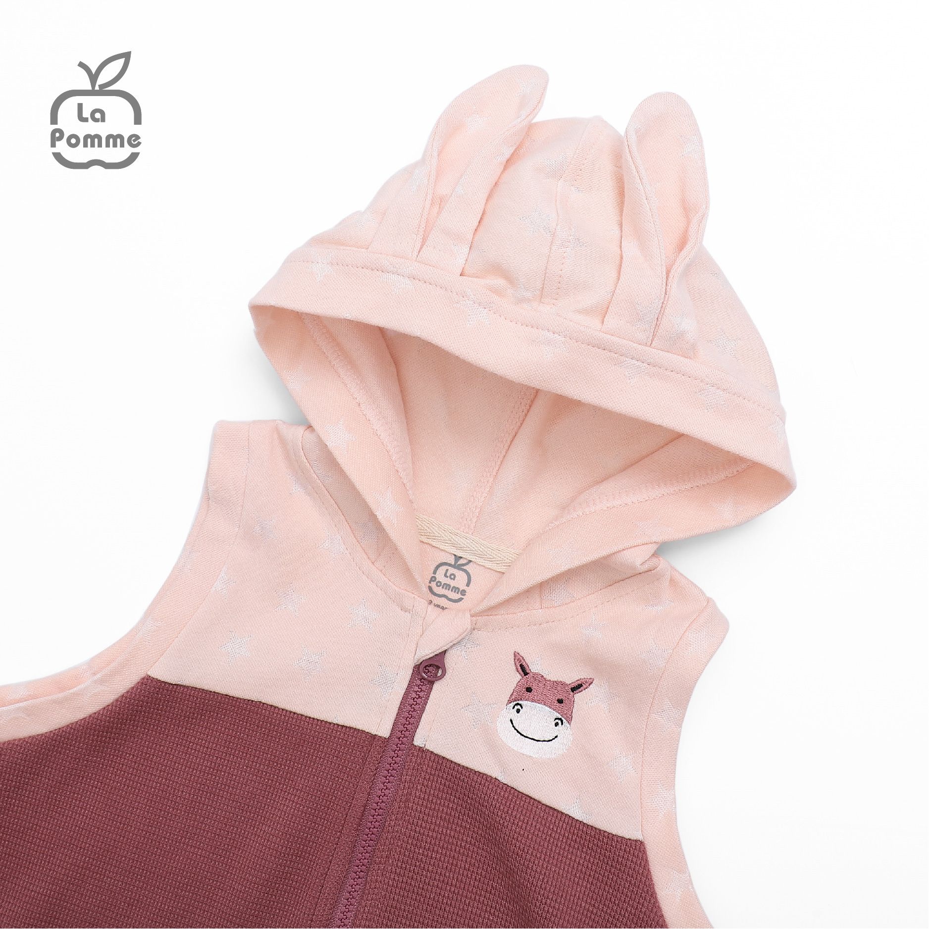 Áo Gile mũ La Pomme Baby Donkey - Trắng