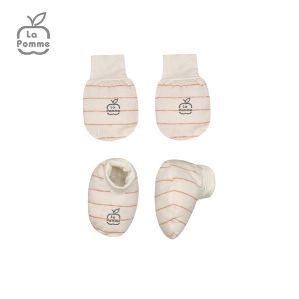  GHF047 Set bao tay bao chân La Pomme kẻ - 0M 